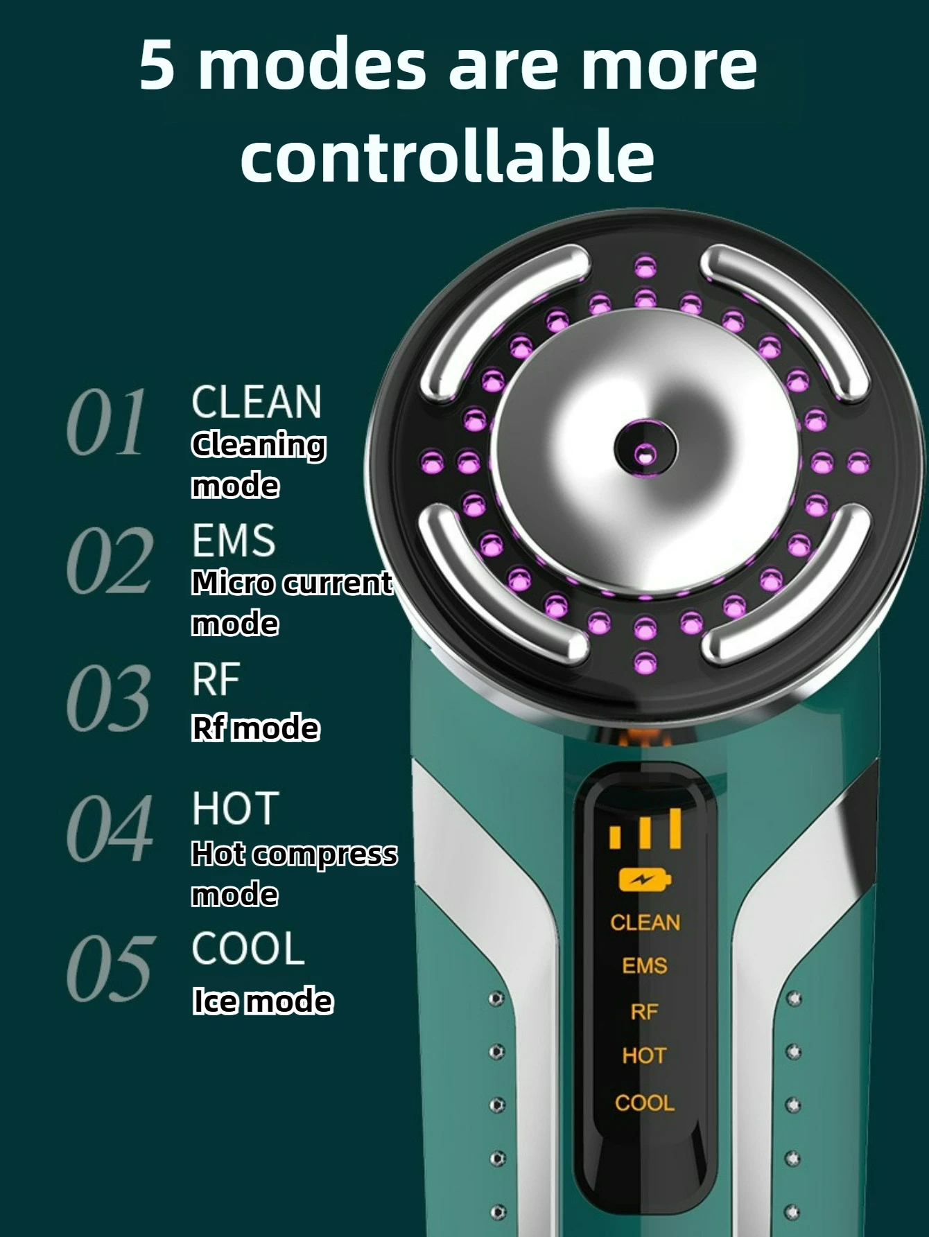 2026 Next Gen Beauty Device Micro RF IPL EMS Current Hot Cold Modes for Professional Facial Lifting and Skin Rejuvenation