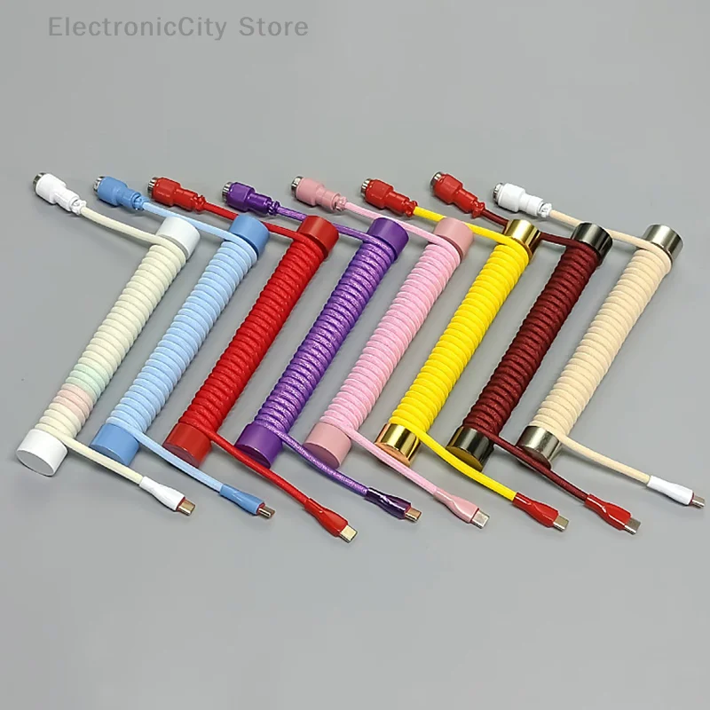

1 Pcs Stainless Steel Coiled Keyboard Cable Multi Colored Protection Rod Coiled Keyboard Cable Cable Organizer