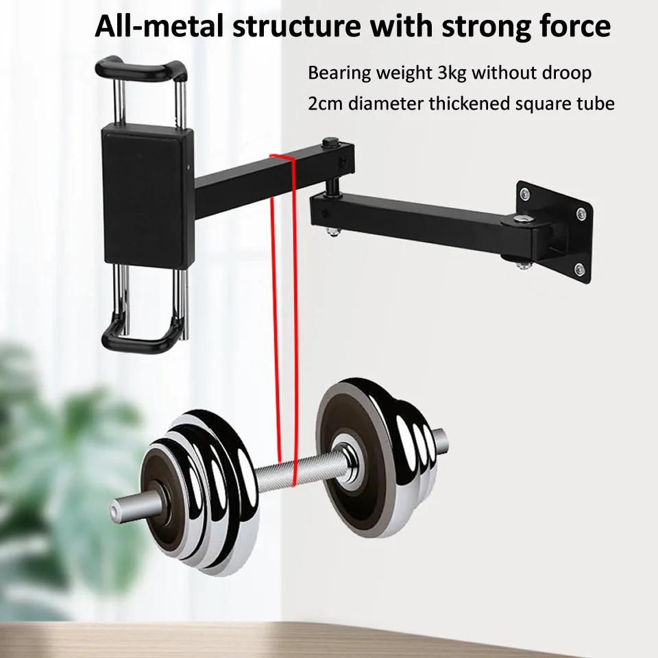 Wall Mount Tablet Suporte para Ipad Stretchable Wall Holder Anti Theft Bloqueio de Segurança Metal Ajustável 713 - Imagem 4