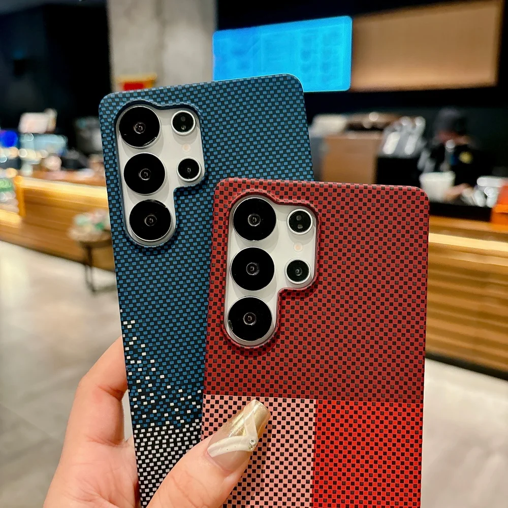 Luxury Frameless Carbon Fiber Texture Phone Case with MagSafe Compatibility