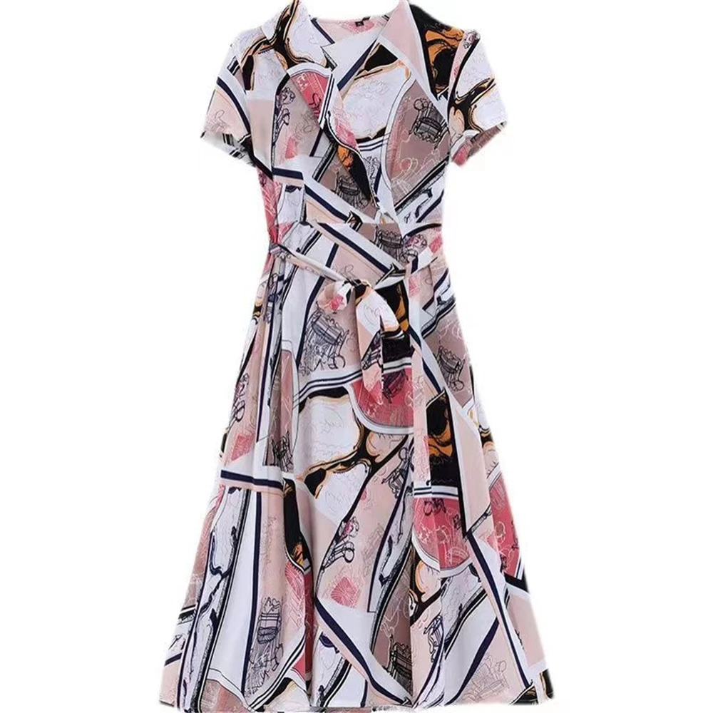 

Spring Autumn Women's Dresses 2023 New Arrivals Trendy Floral Ladies Chiffon Dress Lace Large Size Female Long Dress OL Clothing