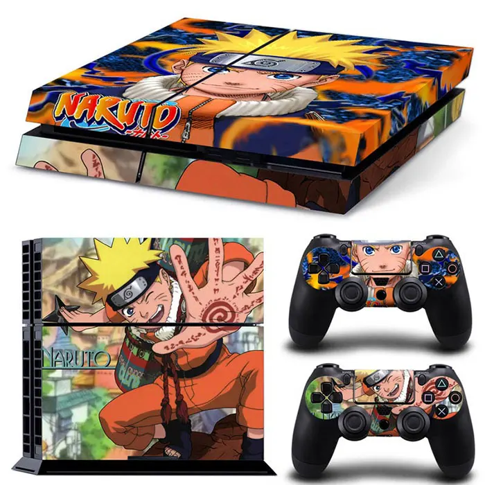 Naruto Gundam Dragon Ball Luffy Anime Vinyl Skin Sticker for PS4 Slim Console and 2 Controllers Decal Cover Game Accessories 