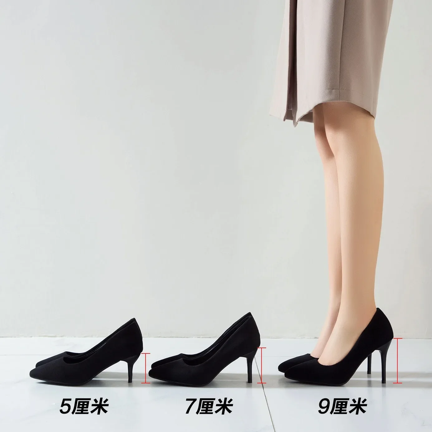 2024 New spring autumn Woman Pumps Single Shoes Office Shoes Ladies Black Slender heel Pointed Toe Sexy Party Shoes zapatos 3