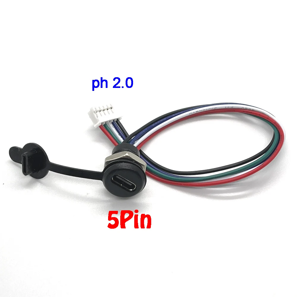 1pcs 2pin-6pin USB-C stecker Typ-c wasserdicht mit ph 2,0 Mutter