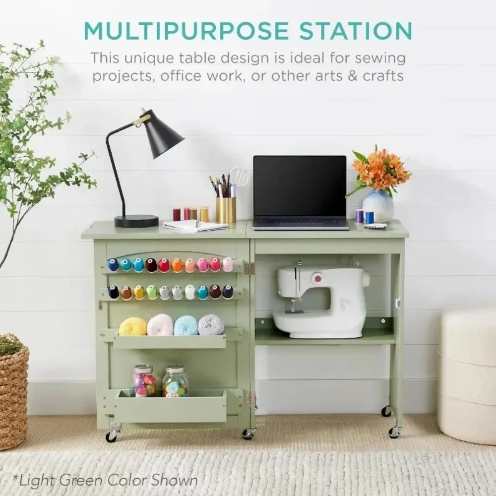 Folding Sewing Table Multipurpose Craft Station & Side Desk with Compact Design 4