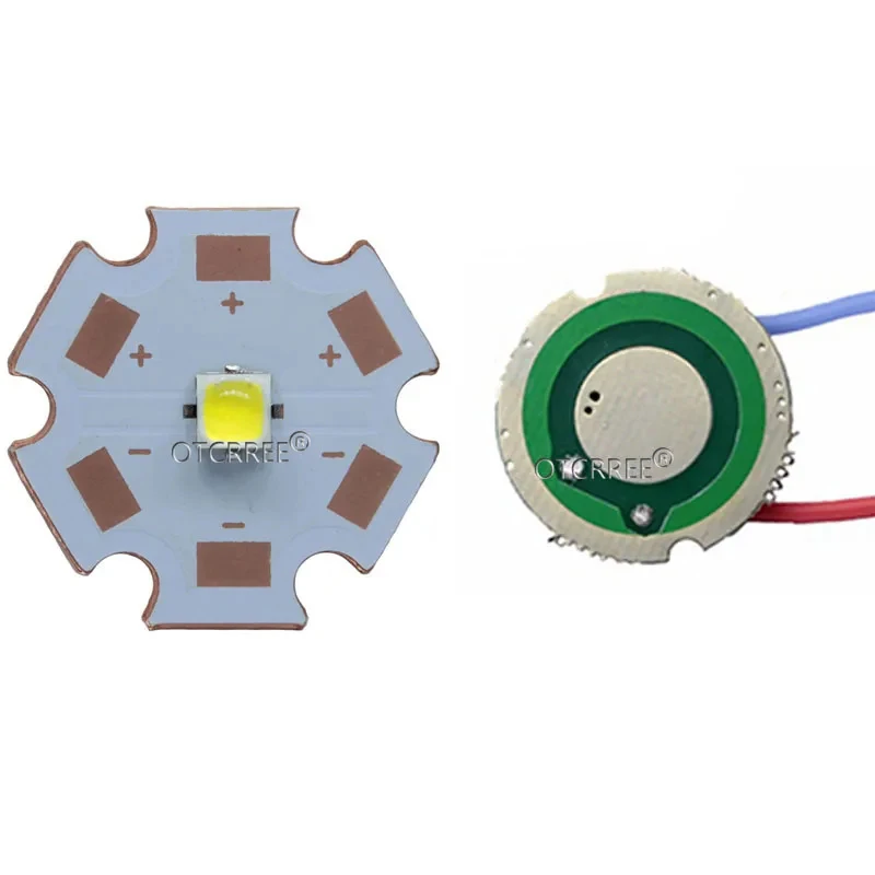 XPPL XP-L V6 LED 이미터 라이트, 화이트 뉴트럴 화이트 웜 화이트 다이오드 칩, 20mm 알루미늄 PCB + 입력 12V 22mm LED 드라이버, 2 세트, 10W