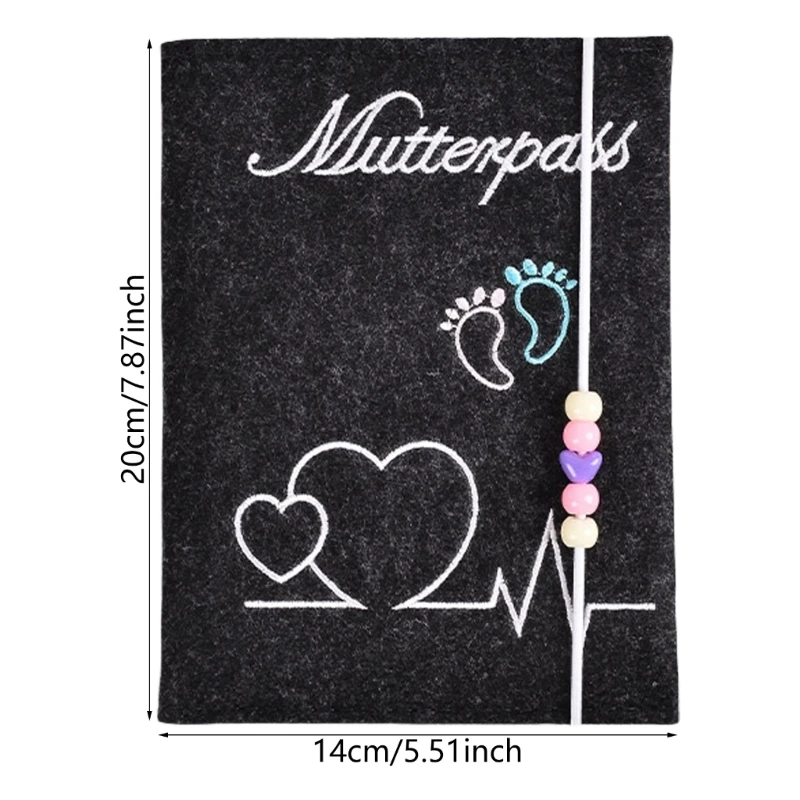 Y1UB Thickened Felt Protective Cover For Baby Birth Certificate And Insurance Card
