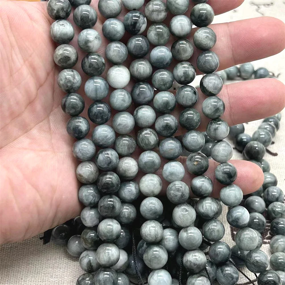 AAA Natural Stone Hawk's Eye Round Loose Beads 6/8/10mm for Jewelry Making Supplies DIY Bracelet Raw Material Accessories