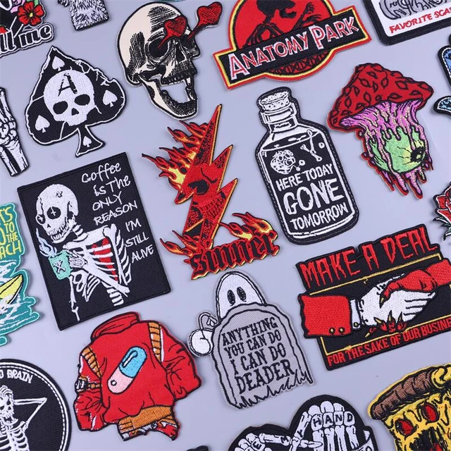 Sexy Punk Patch Iron On Embroidery Patches For Clothing Thermoadhesive  Patches For Clothes Hip Hop Skull Embroidery Patch Badges - Patches -  AliExpress