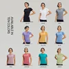 Ten Color Quick Dry Sports Short Sleeve T-Shirt Women's Sweatshirt Breathable Fitness Clothing Solid Color Yoga Short Sleeve Top 6