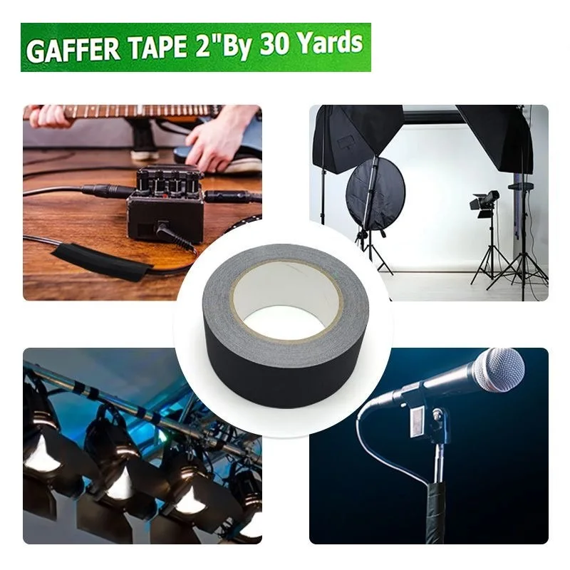 No Light Reflection Gaffer Tape Matte Cloth Good For Photography Book Repair Filming Backdrop Cable Stage Easy Tear Duct Tape adhesive tape fabric duct tape