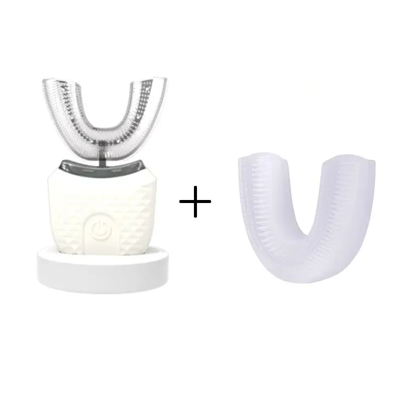 U자형 성인용 음파 전동 칫솔 360 °   자동 세척 충전식 지능형 전체 구강 칫솔