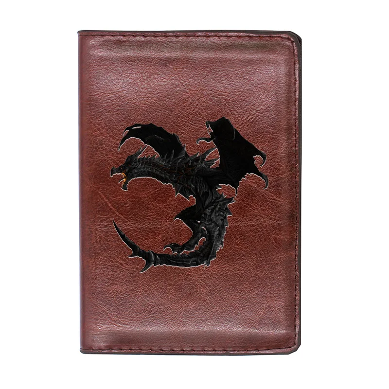 

Vintage Demon Dragon Passport Cover Leather Slim ID Card Holder Pocket Wallet Case Travel Accessories Gifts