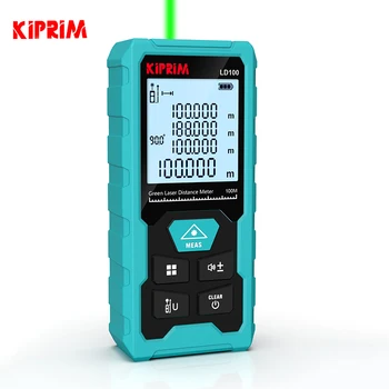 Kiprim Misuratore di distanza laser verde Telemetro laser ricaricabile Misuratore di nastro digitale da 100 m Strumento di misurazione Funzioni multiple