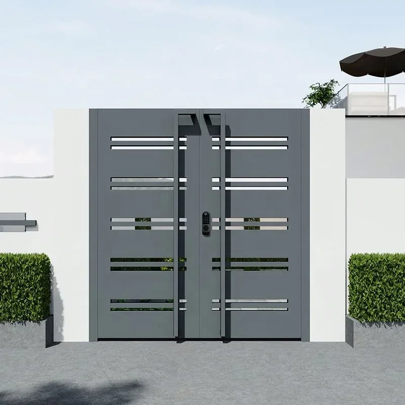 DS factory wholesale Wrought Iron driveway gate villa swing gates 4
