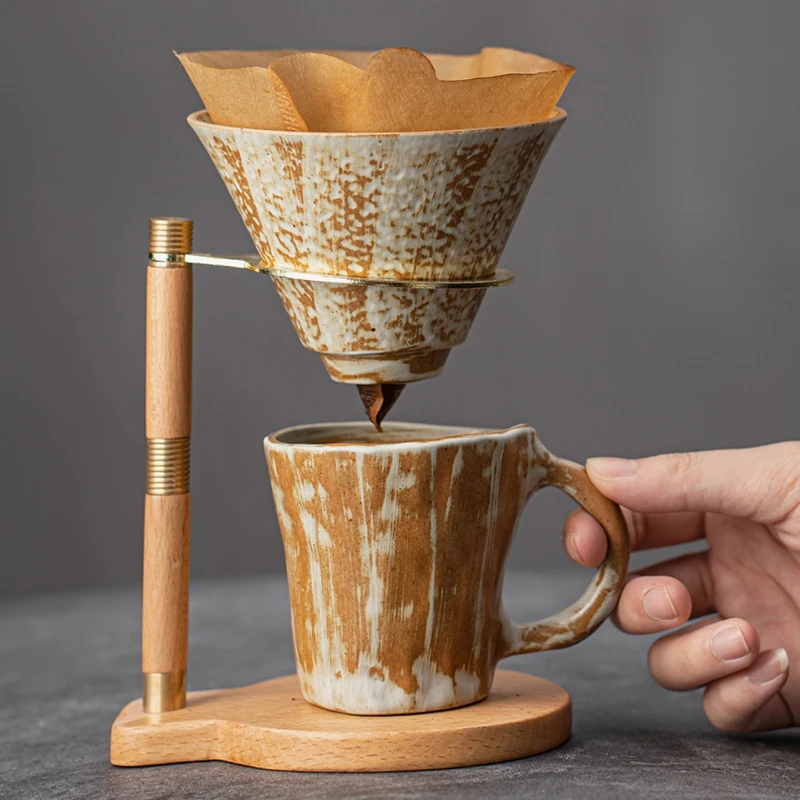 A new vintage hand-brewed coffee mug with a refined texture, a Japanese-style home ceramic mug.