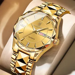 New Fashion Good Quality Gold Couple Watch For Men Women Waterproof Stainless Steel Cheaper Wristwatches Relogio Masculino