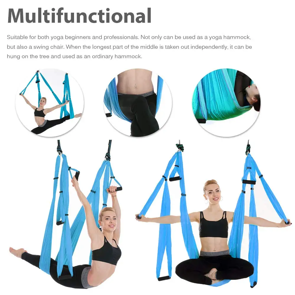 Hamac De Yoga Aérien En Soie Noire - Balançoire Pour Inversions Et Musculation (neuf)
