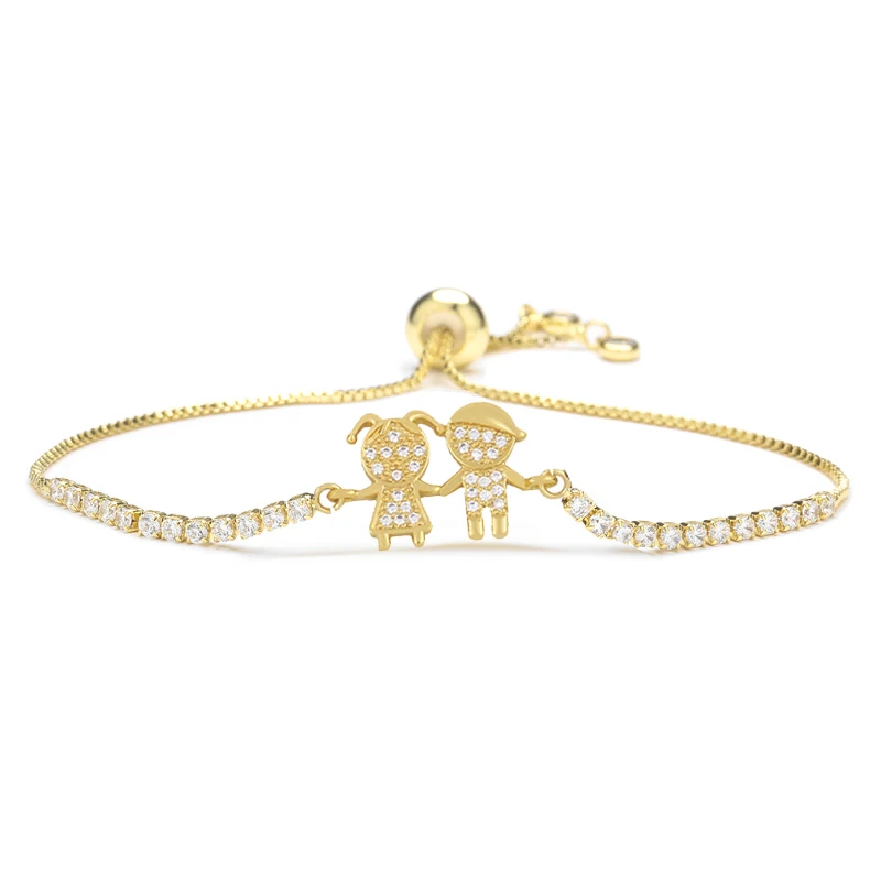 

Блестящий Белый кубический цирконий, милый мальчик и девочка влюбленные, женское украшение