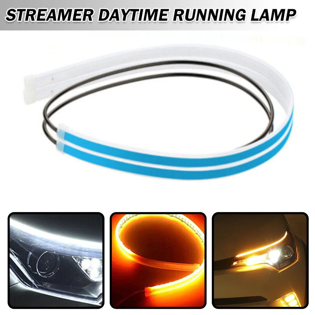 

2pcs 60cm Car Led Light Strip IP68 12V Ultra Bright 2835 SMD Automobile Signal Lamp For Most Car Truck Motorcycle