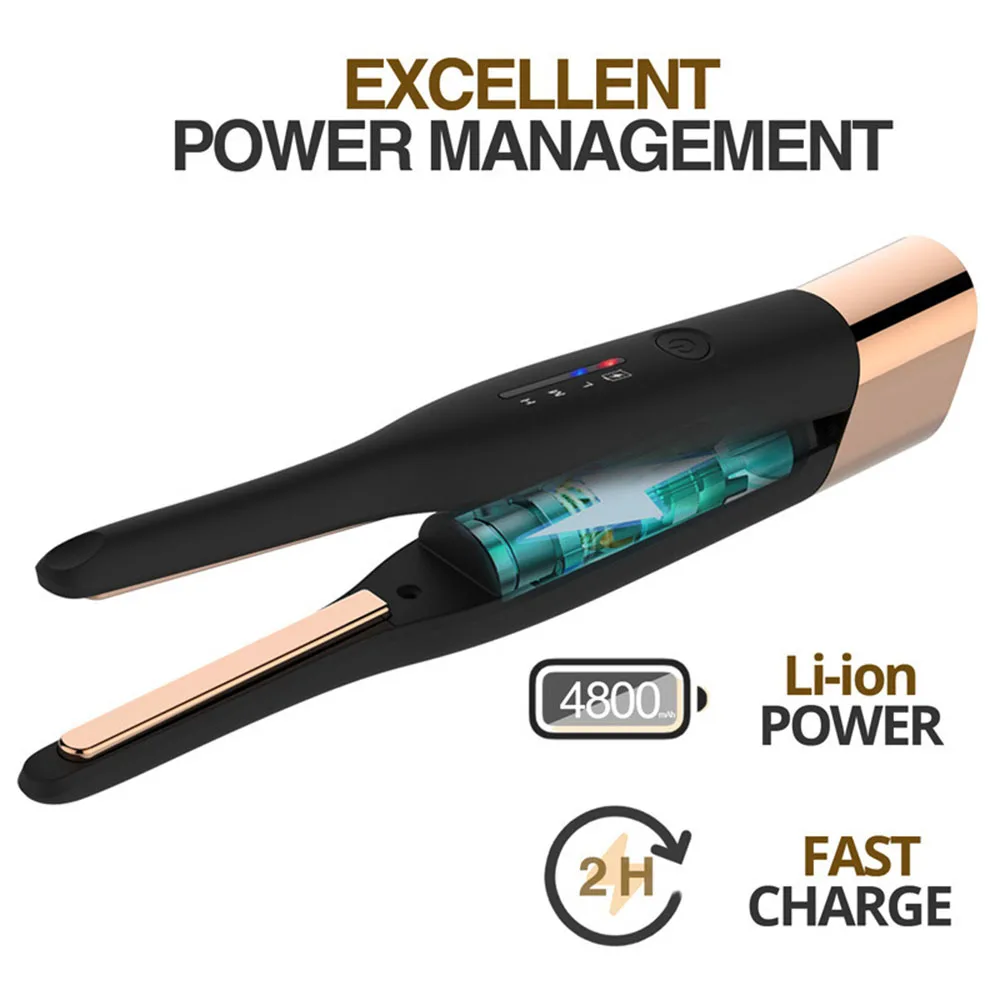 

Wireless Flat Iron Floating Plate USB 5000mAh Mini 2 IN 1 Hair Straightener with Charging Portable Cordless Curler Styling Tools