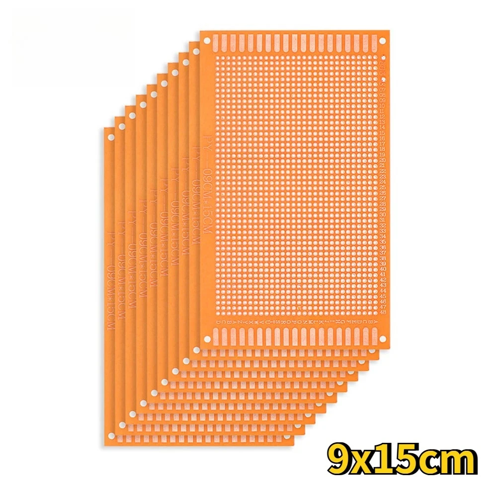 5PCS 9x15cm 단일 측면 프로토 타입 PCB 범용 실험 베이클라이트 플레이트 Arduino 용 노란색 9*15cm 회로 기판