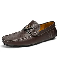 High-end Top-grain Cowhide Korean-style Bean Shoes, Men's Genuine Leather Breathable Business Casual Leather Shoes, Men's Shoes