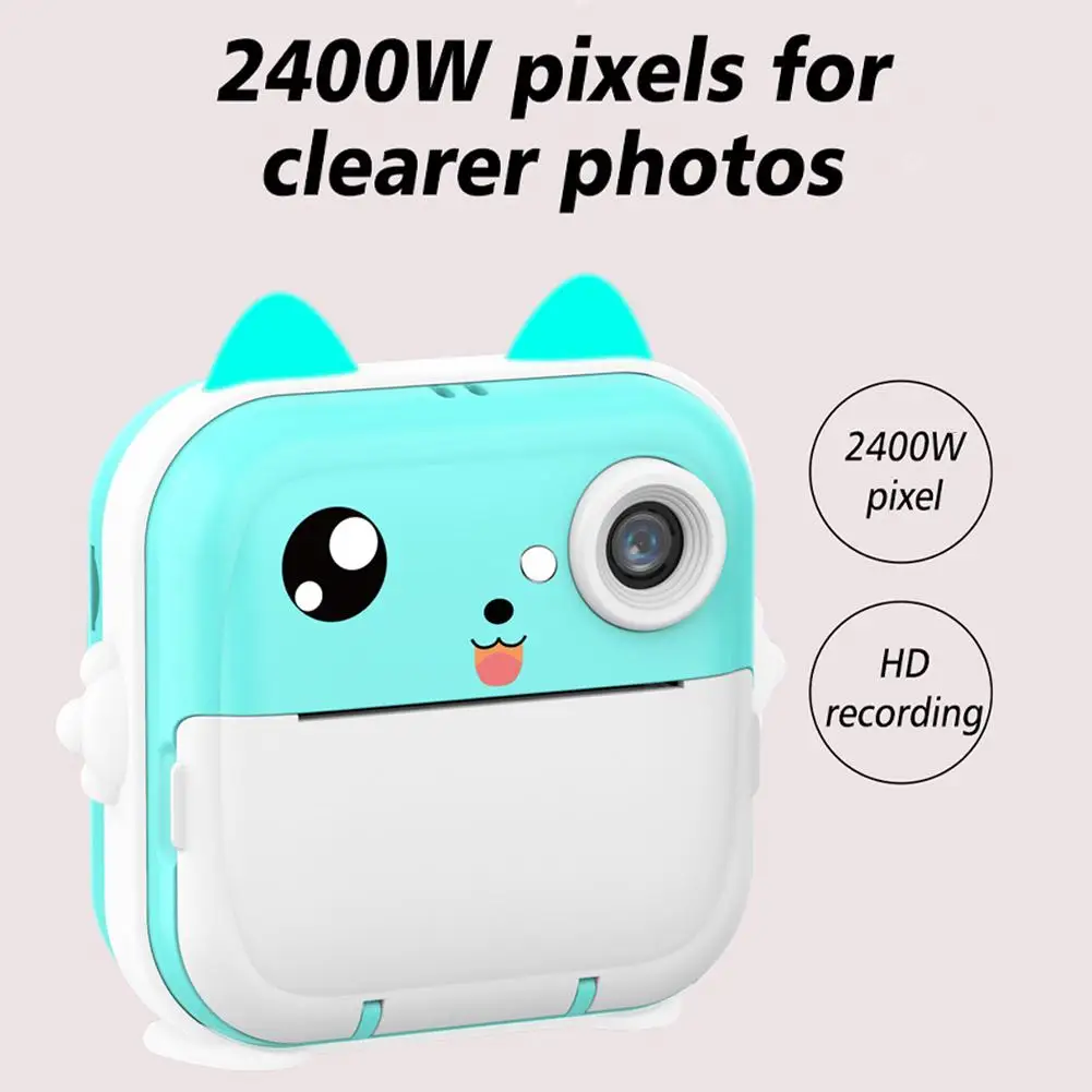Digital Camera Cute Children's Instant Camera With Printing Paper Kids Video Digital Cameras For Children Instant Maiden Toy Boys Birthday Gift