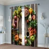 2pcs, Popular Curtains 2D print Vibrant Fruits & Veggies Versatile Fabric (without rod) Stuff Clearance Use for Bedroom & 6