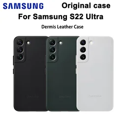 Genuine Leather Premium Protective Phone Case - Galaxy S22 5G (Gray)
