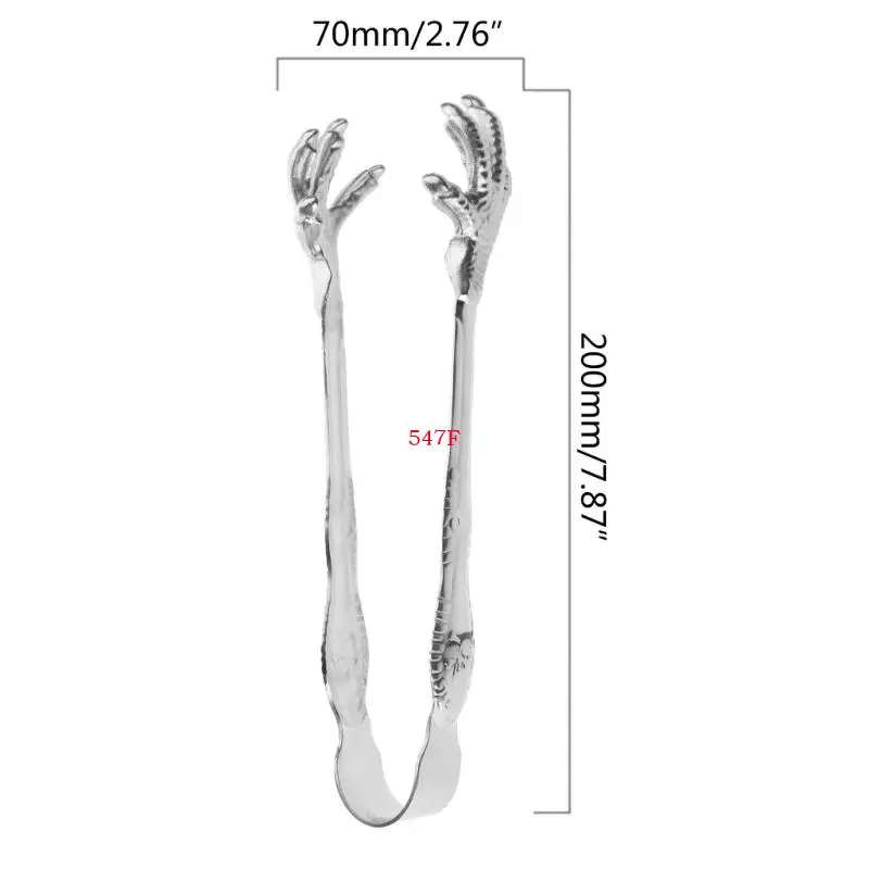 547F Stainless Steel Ice Tongs Kitchen Bar Small Serving Tongs Claw Sugar