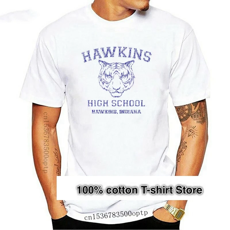 thumbnail image 1 of 539 Hawkins High School Mens Tops Tee T Shirt Funny Costume Stranger Tv Show Things Funny T-Shirt Custom Screen Printed, 1 of 5