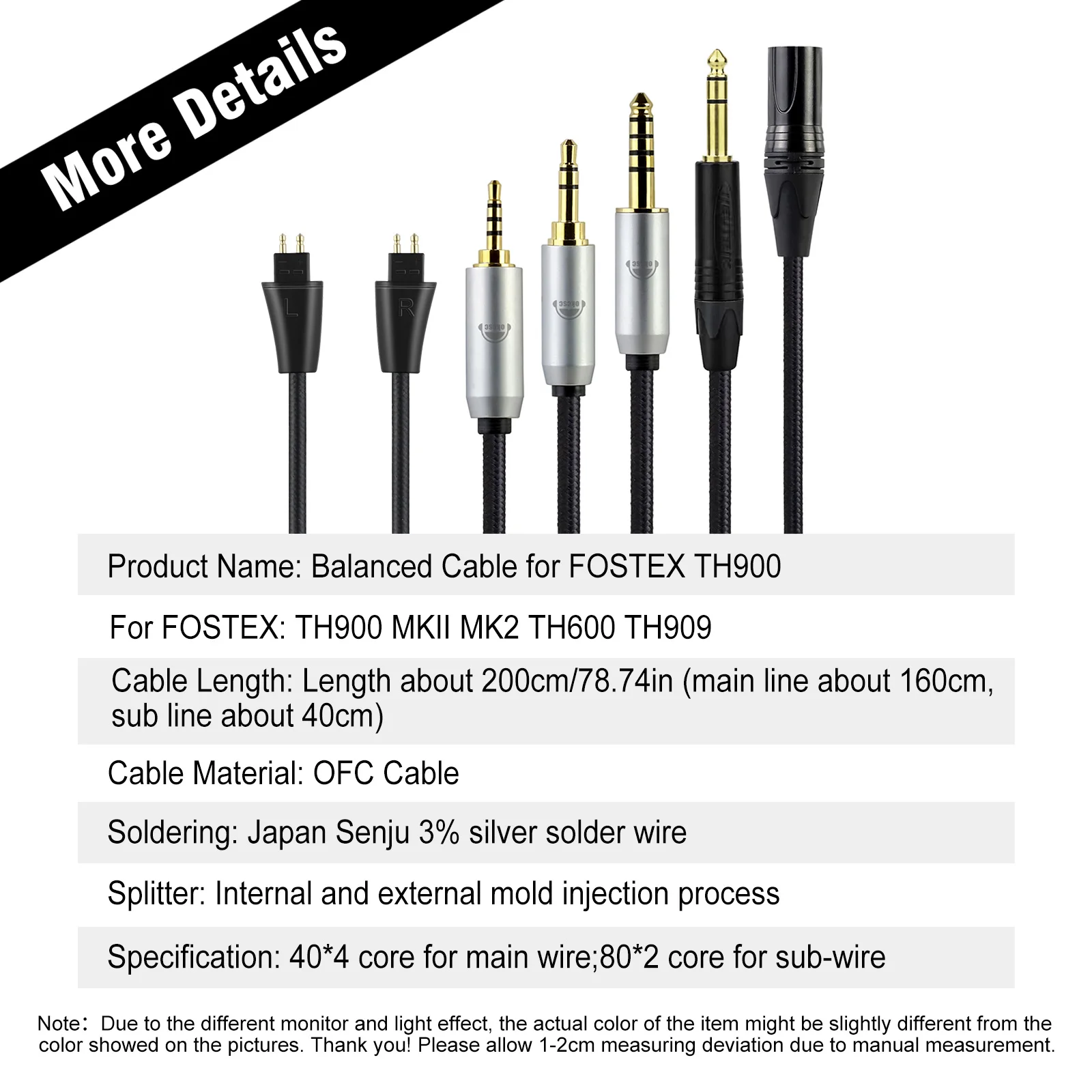 TH900mk2 TH610 TH808 TH909 XLR 4ピン 200cm 【公式通販】