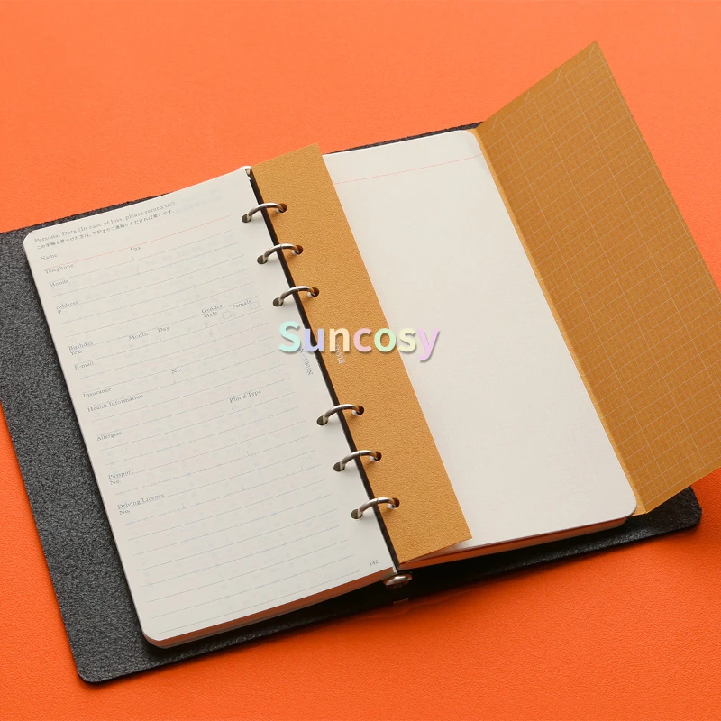 플로터 A6 좁은 노트북 패드, 펜꽂이 포함, 지퍼 파우치, 관리 칸막이 탭, 6 ..