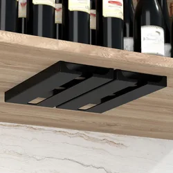 Sleek Wine Glass Hanging Rack for Kitchen and Restaurant Use (2pcs black)