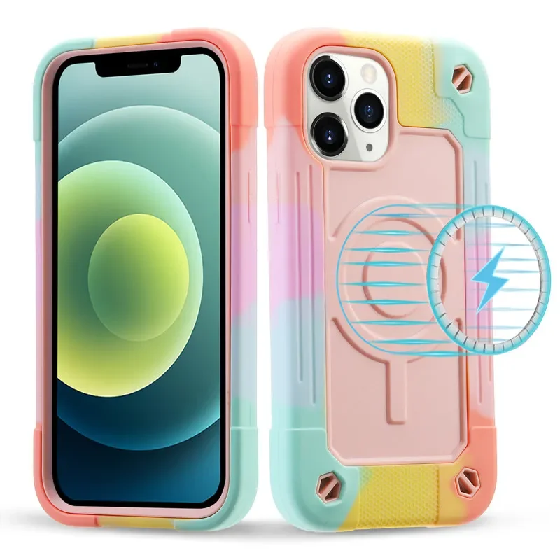 Heavy Armor Shockproof Magnetic Charging Phone Case