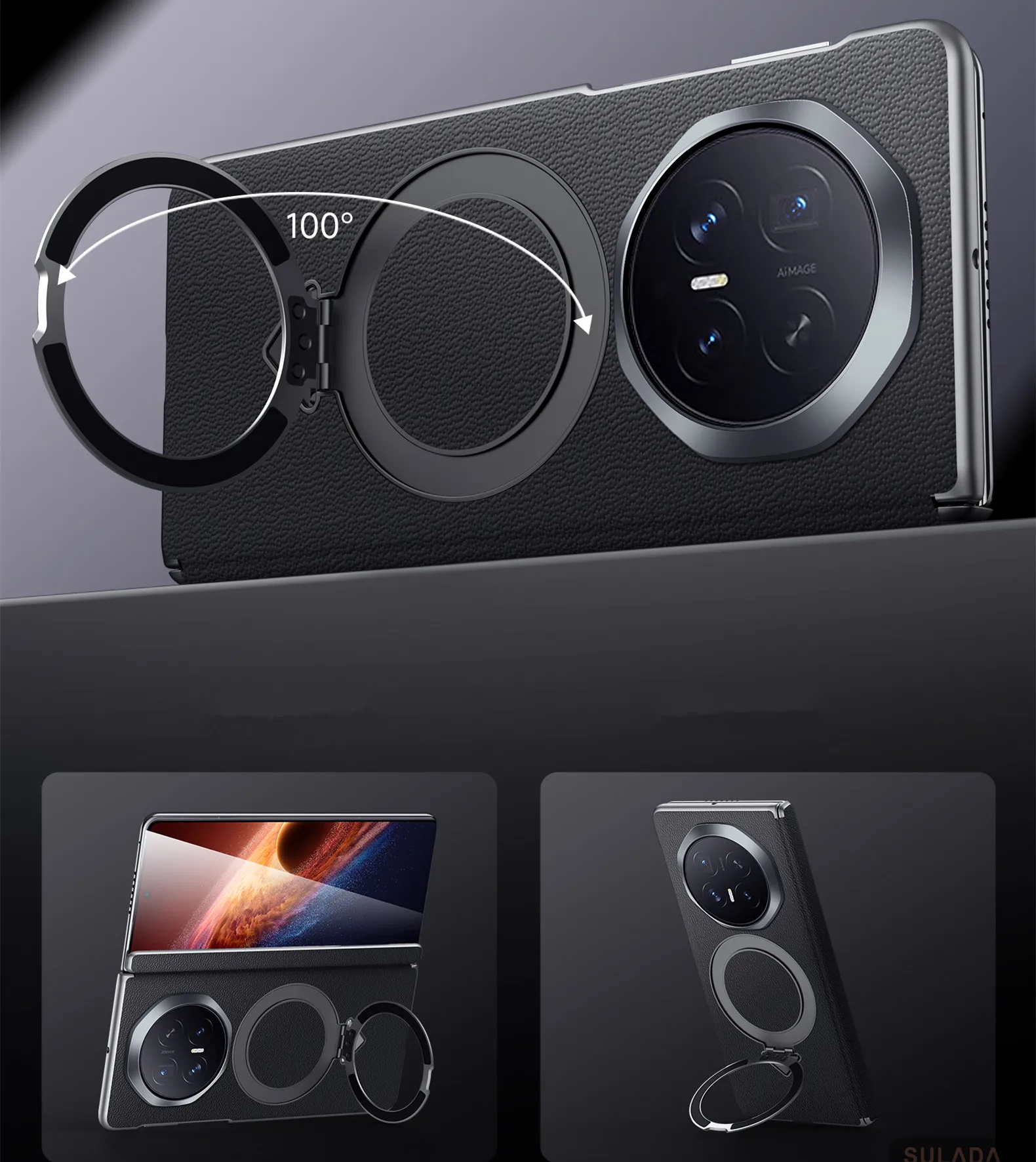 Honor Magic V6 Leather Magnetic Handle MagSafe Case with Hinge Protection by SULADA 13 Honor Magic V6 Leather Magnetic Handle MagSafe Case with Hinge Protection by SULADA 5