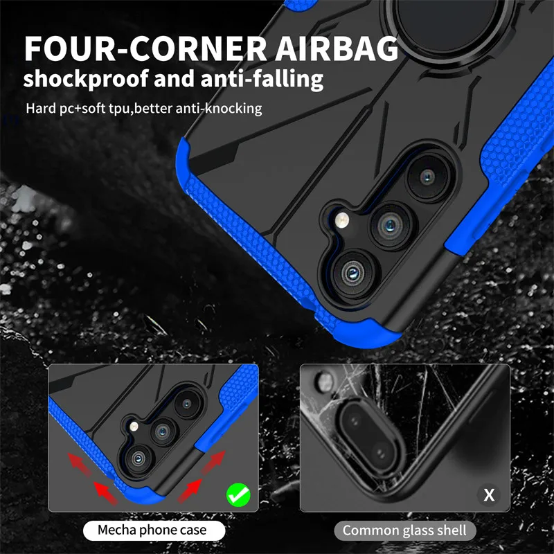 Per Samsung Galaxy A54 5G Custodia Samsung Galaxy A04 A04S A14 A34 A54 5G Cover Heavy Duty Silicone Finger Ring Cover Samsung A54 5G