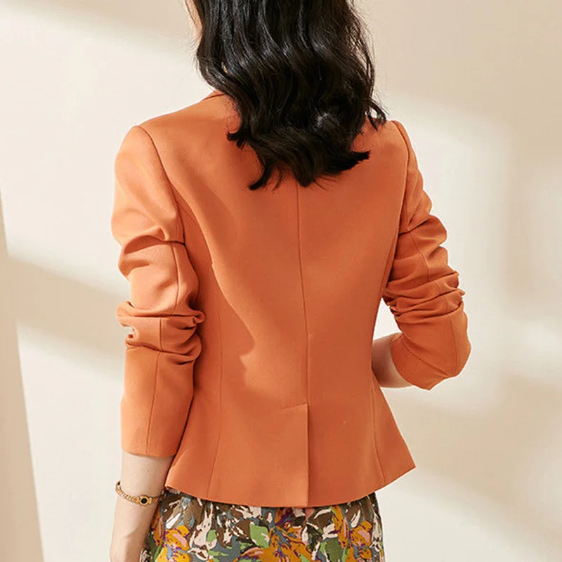 Elegant Lapel Button Spliced Solid Color All-match Blazer Women's Clothing 2023 Autumn New Casual Tops Loose Office Lady Blazers