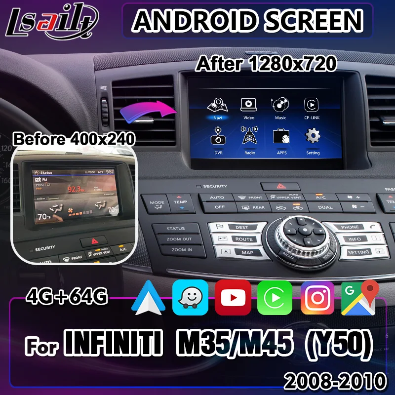

Lsailt 8 Inch Android Multimedia Interface Screen for Infiniti M Series M35X M25 M30d M37 M56 M35 M45 Y50 2008-2010 BOSE 06IT