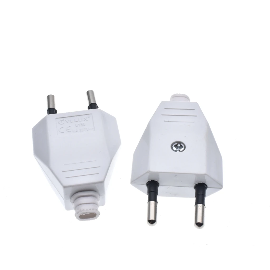 Rewirable European 2-Pin Wireless Male Plug, 250V 2.5A CE Certified