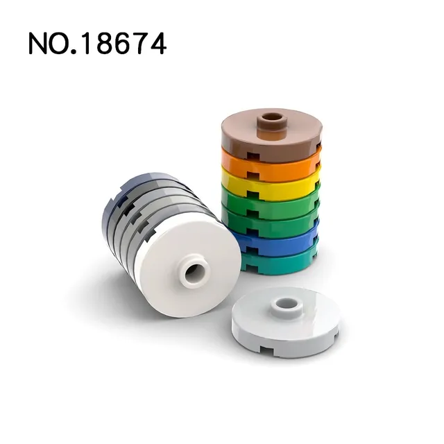 20pcs MOC Compatible Assembles Particles 18674 Tile Plate Round 2 x 2 with Open Stud Building Blocks DIY Educational High-Tech 1