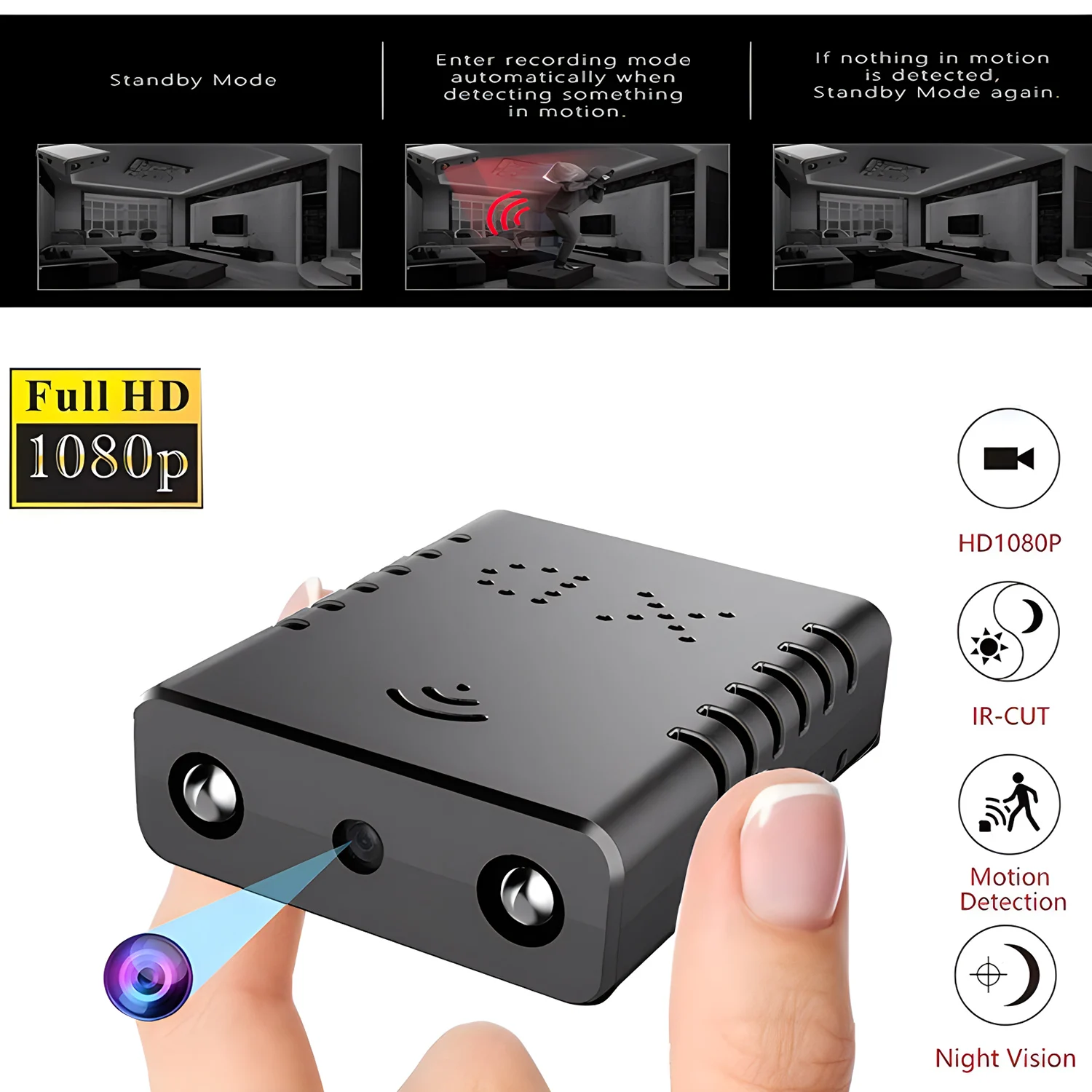 1080P HD Mini Camera XD Wireless Small Camcorders Portable Mini Cam Intelligent Infrared Night Vision Security Camer 3