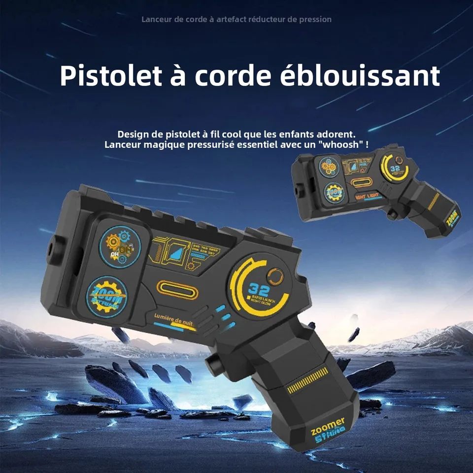 Tireur À Corde Électrique | Tireur À Cordes Portable - Jouet Fidget De Tir À Cordes 5x4x11,5 Cm, Lanceur De Tir À Cordes Réutilisable, Jouet De Tir En Boucle Pour, Cadeau De