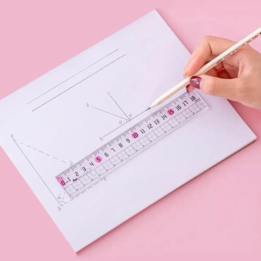 창의적인 투명 자, 근시 방지 플라스틱 눈금자, 물결선 직선 자, 학생 선물