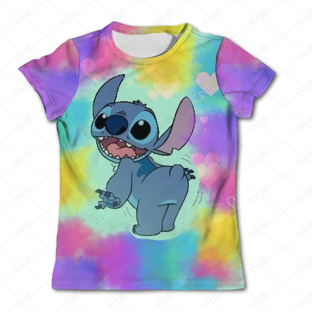 

Boys Girls New Stitch Cartoon T Shirts Summer Kids Fashion T-Shirts Clothes Children's 1-14 Years Old Casual Tops Tees Costumes