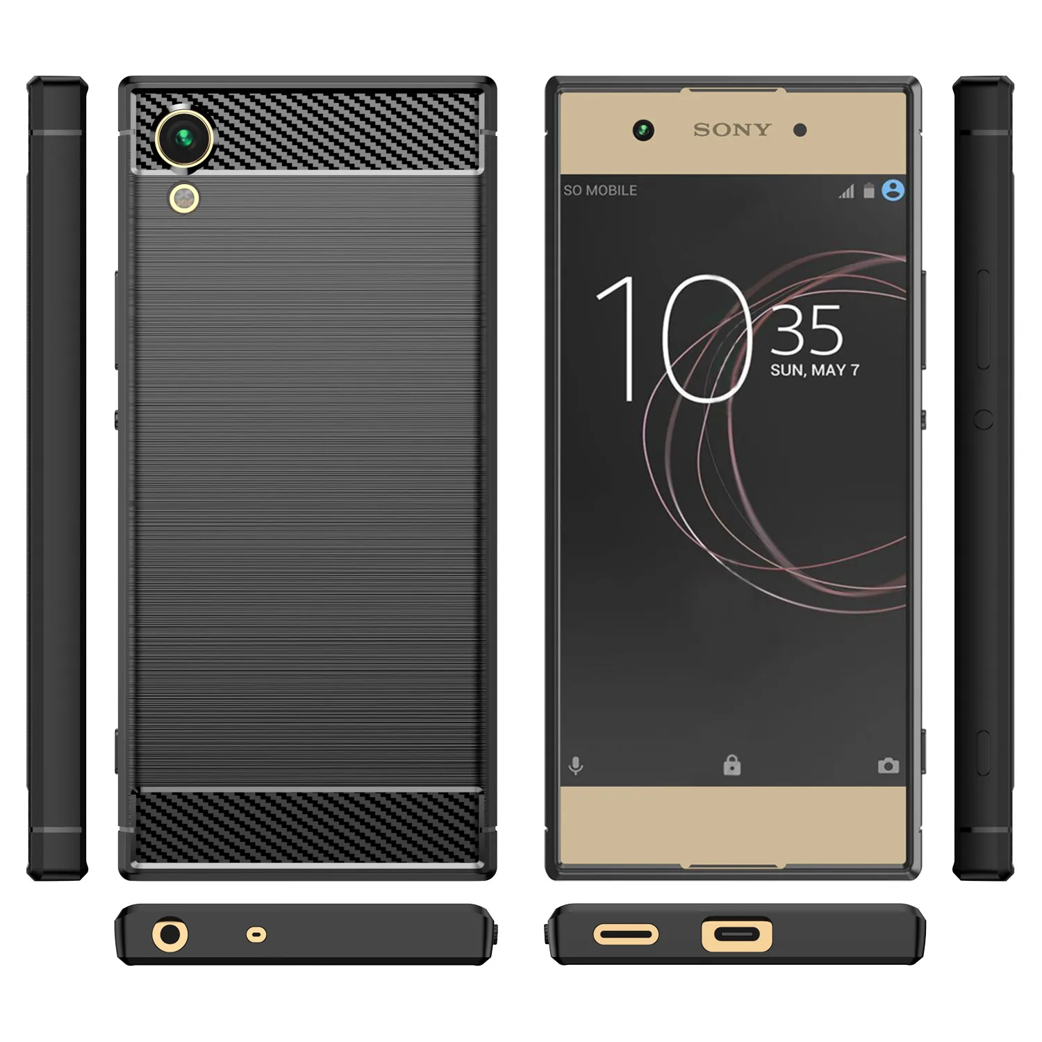 Luxury Carbon Fiber Silicone Case for Sony Xperia - Premium Protective Cover