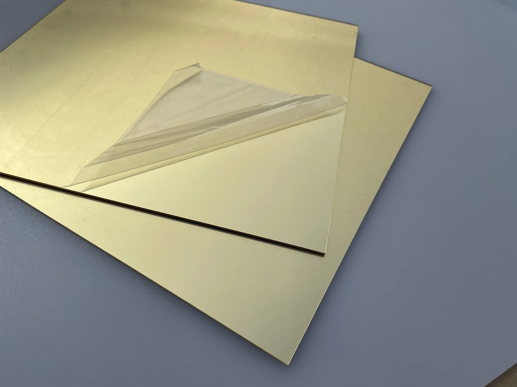 2mm Thickness Acrylic Gold Mirror Square Sheet Plastic Pier Glass Hotel  Decorative Lens Plexiglass Not Easy To Broken