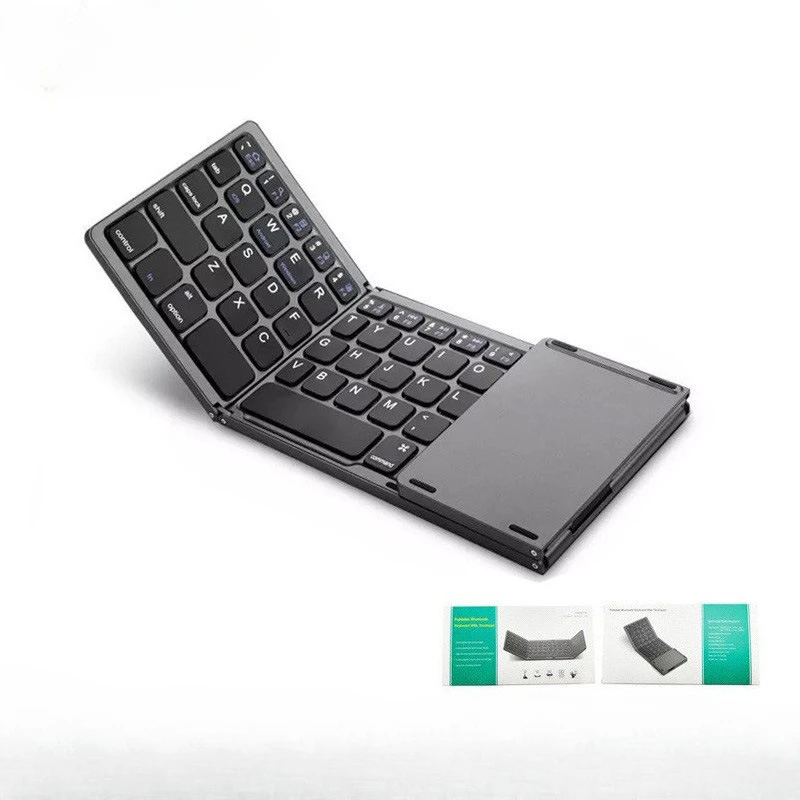 B033 Wireless Bluetooth Tri-folding Keyboard Computer Office Mute Ultra-thin Portable Keyboard Three Systems