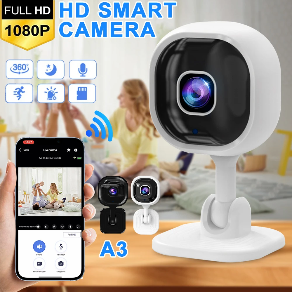 Беспроводная смарт-камера A3, 1080P, Wi-Fi, ИК, ночное видение